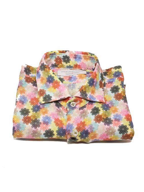 camicia sartoriale in lino a fiori Vincenzo De Lauziers | TX943MARGHERITE